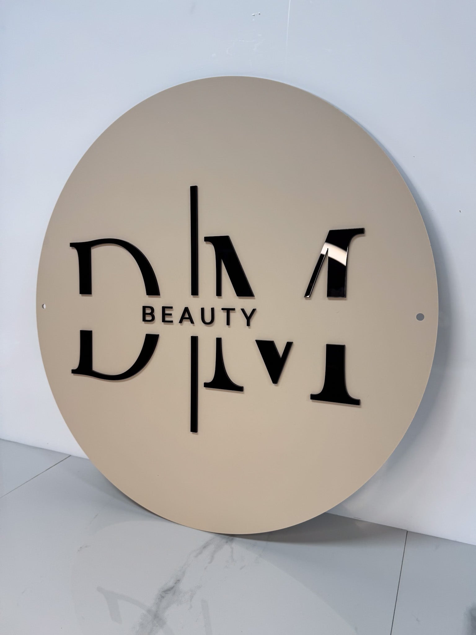 Acrylic Business Sign | Circle With Gloss Base