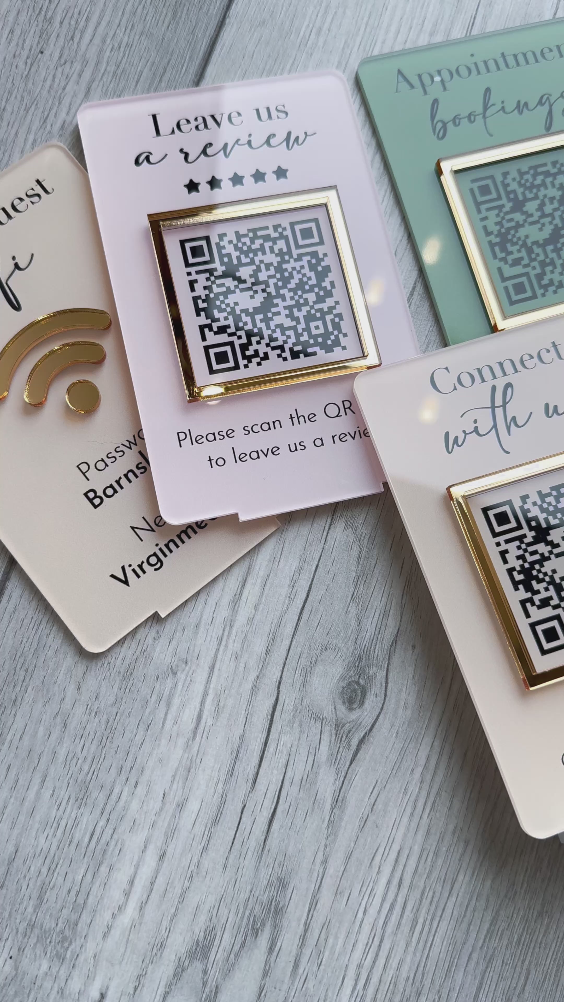 Mini QR Code Display Sign with Stand