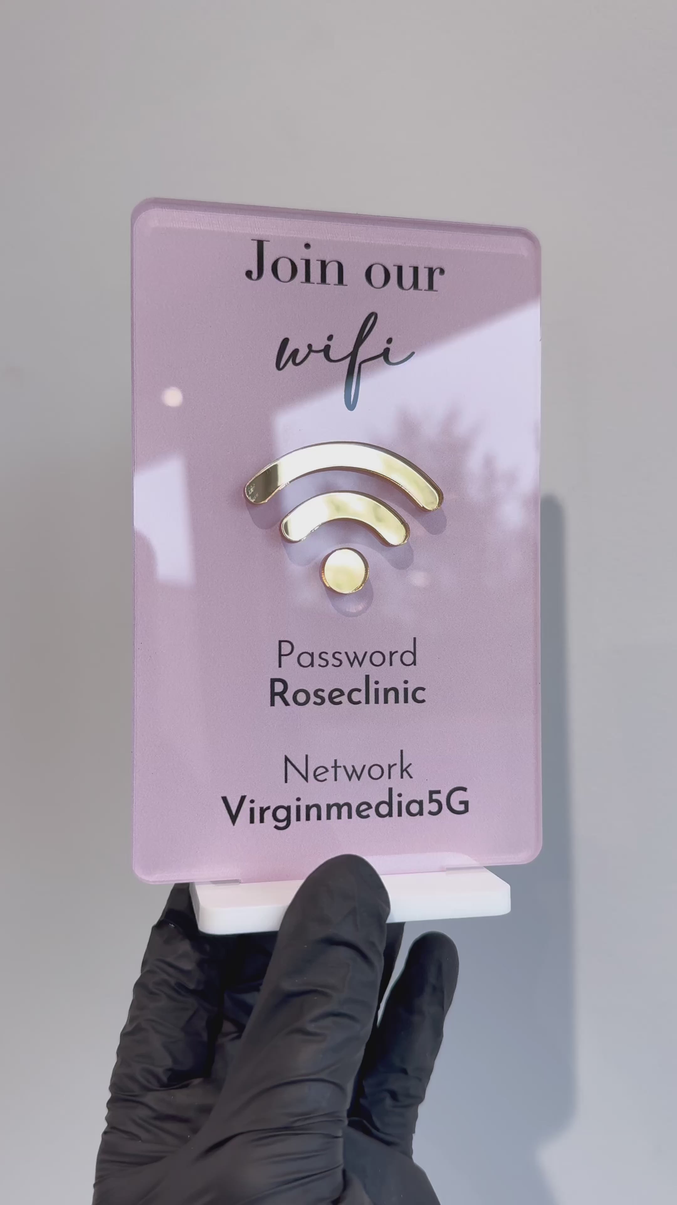 Wifi Display Sign with Stand| Mini WiFi Password Sign | Personalised Information Sign