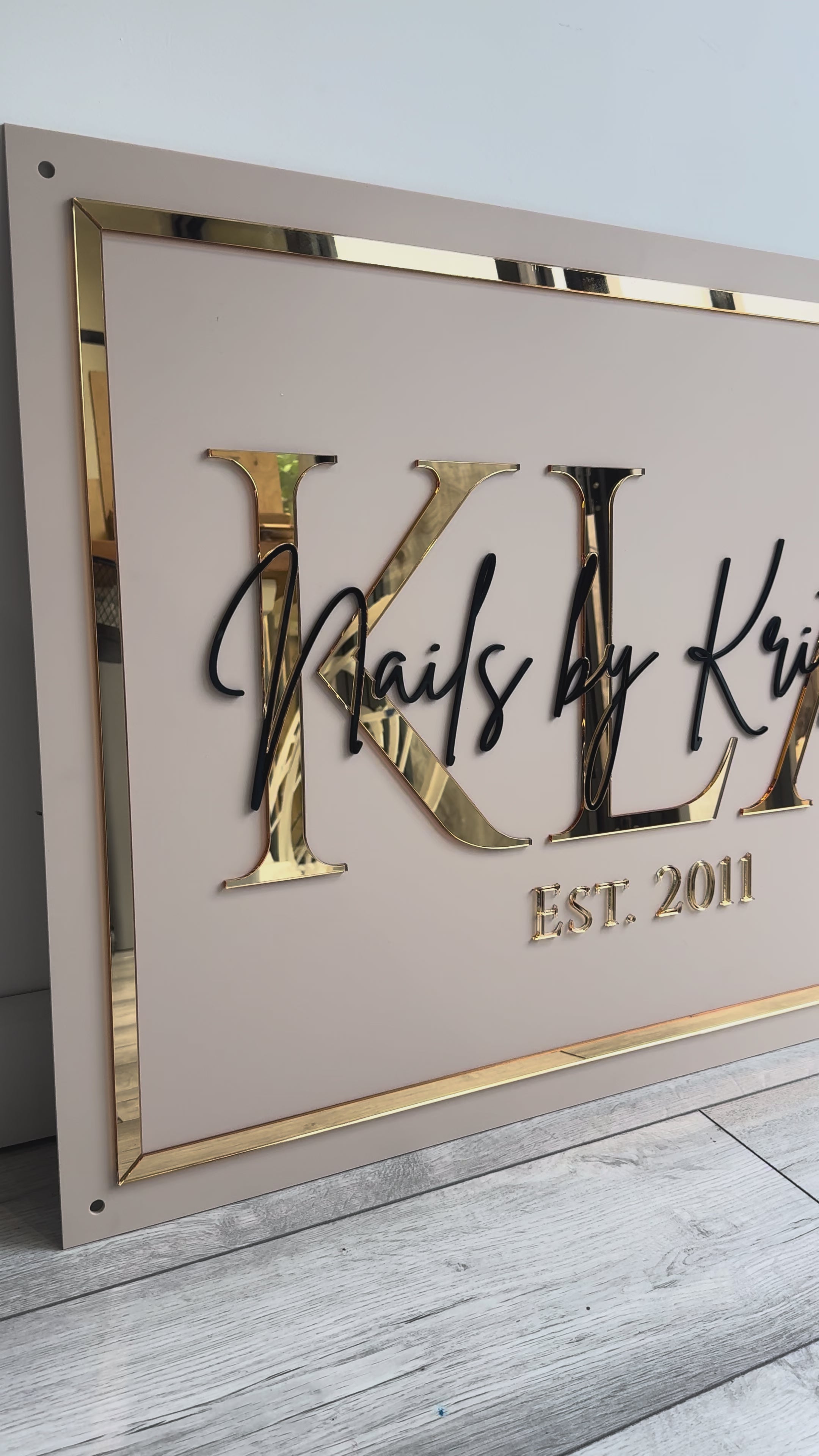 Acrylic Business Sign | Rectangle Solid Colour Base With Rim