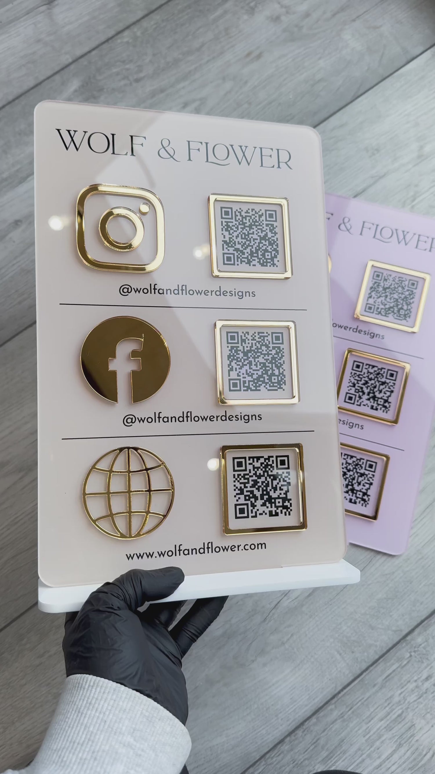 Triple QR Code Business Sign | Social Media Sign