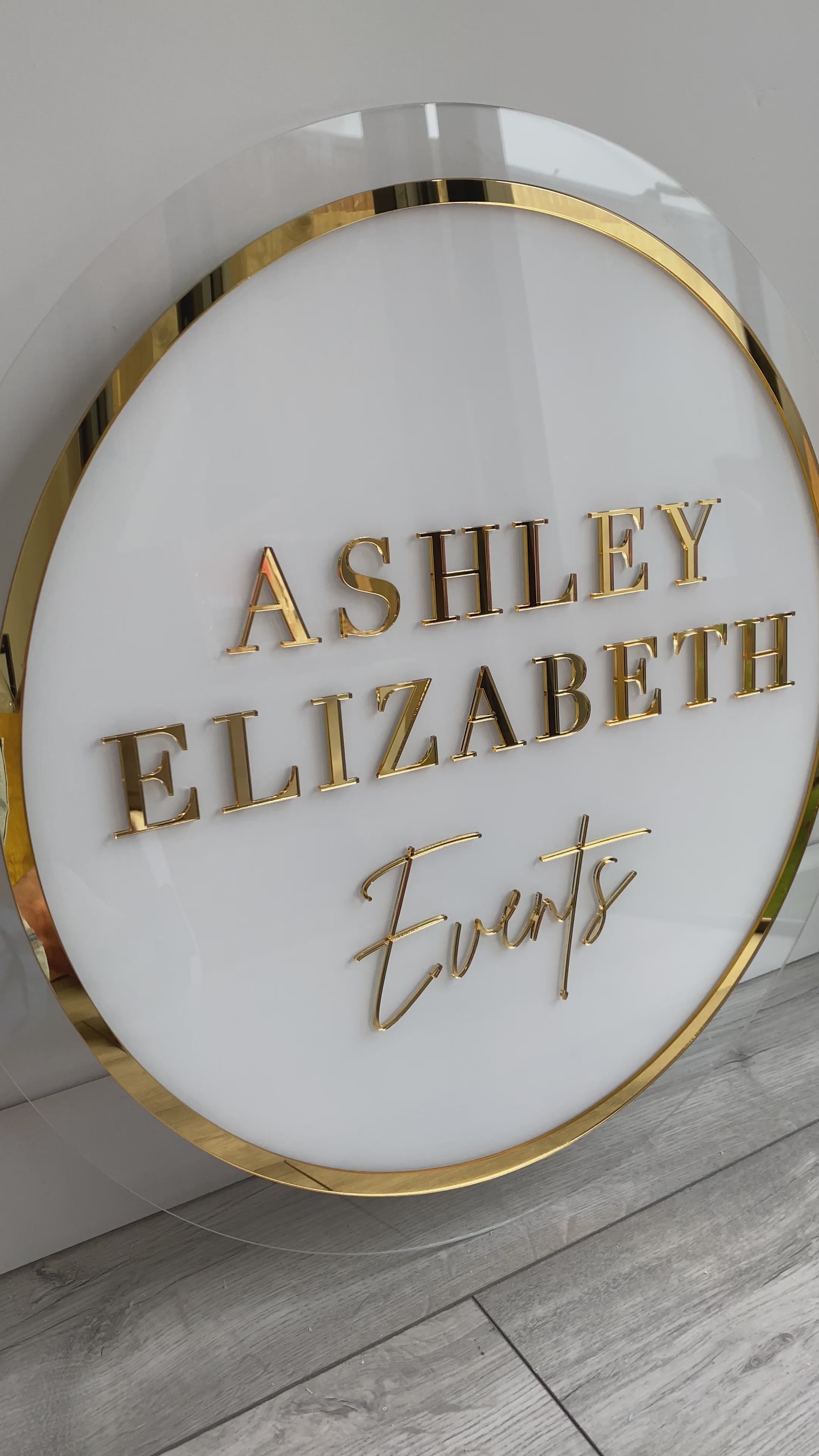 Acrylic Business Sign | Circle Sign With Rim