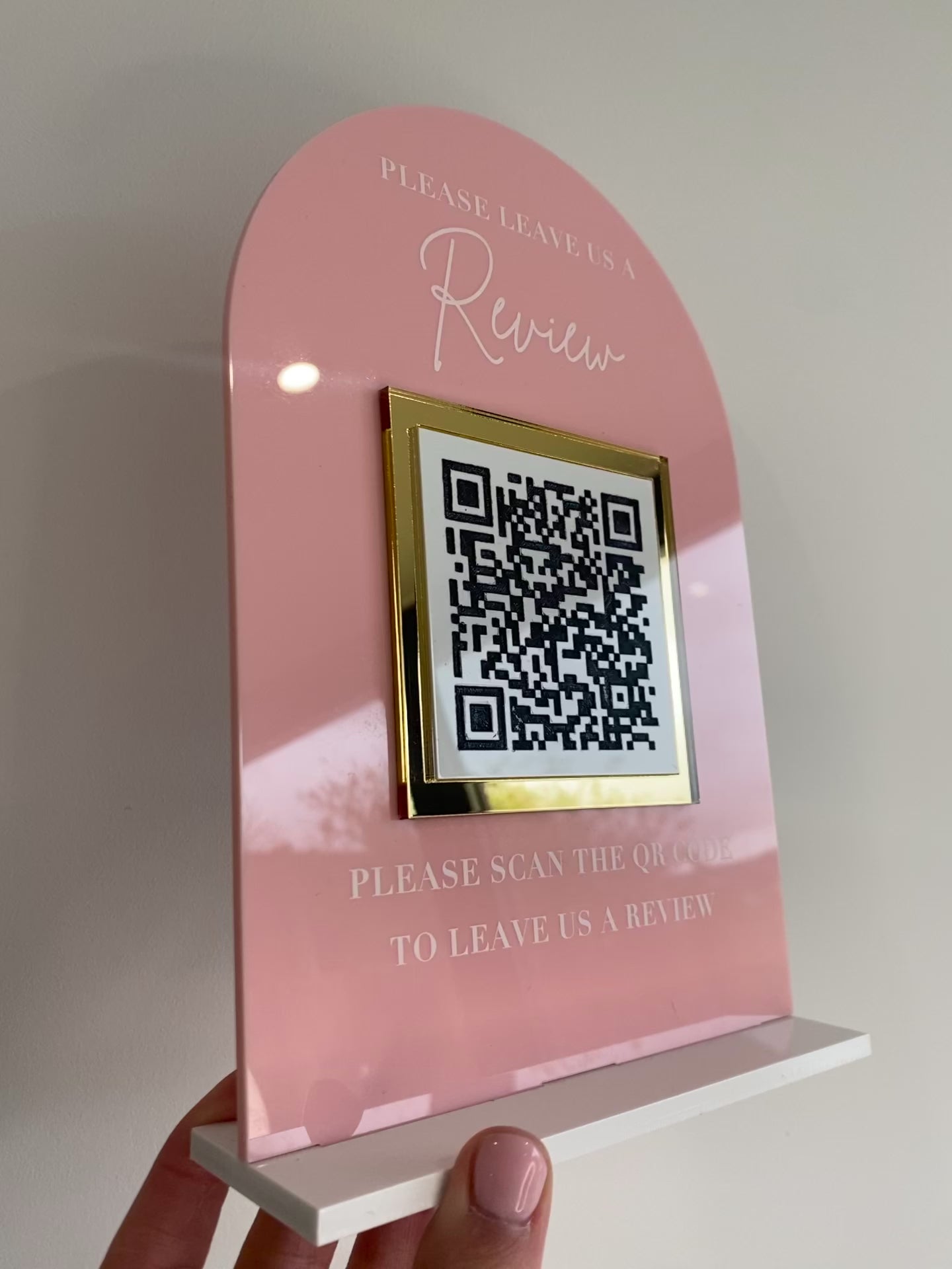 QR Code Leave A Review | Sign & Stand | Acrylic Business Sign