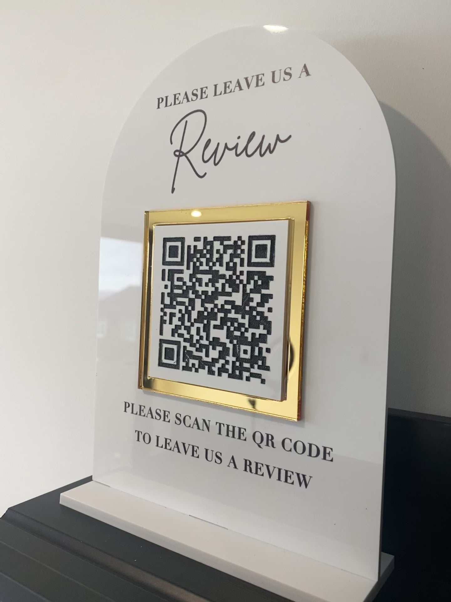 QR Code Leave A Review | Sign & Stand | Acrylic Business Sign