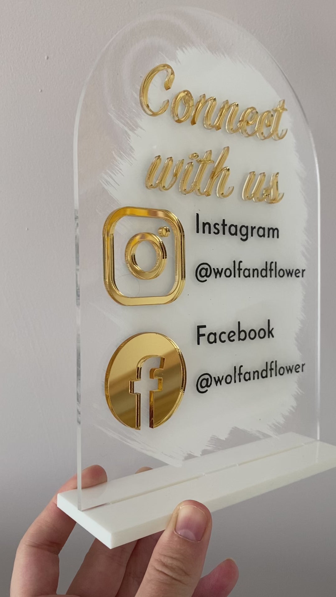 Social Media Sign | Acrylic Business Sign Hand Painted