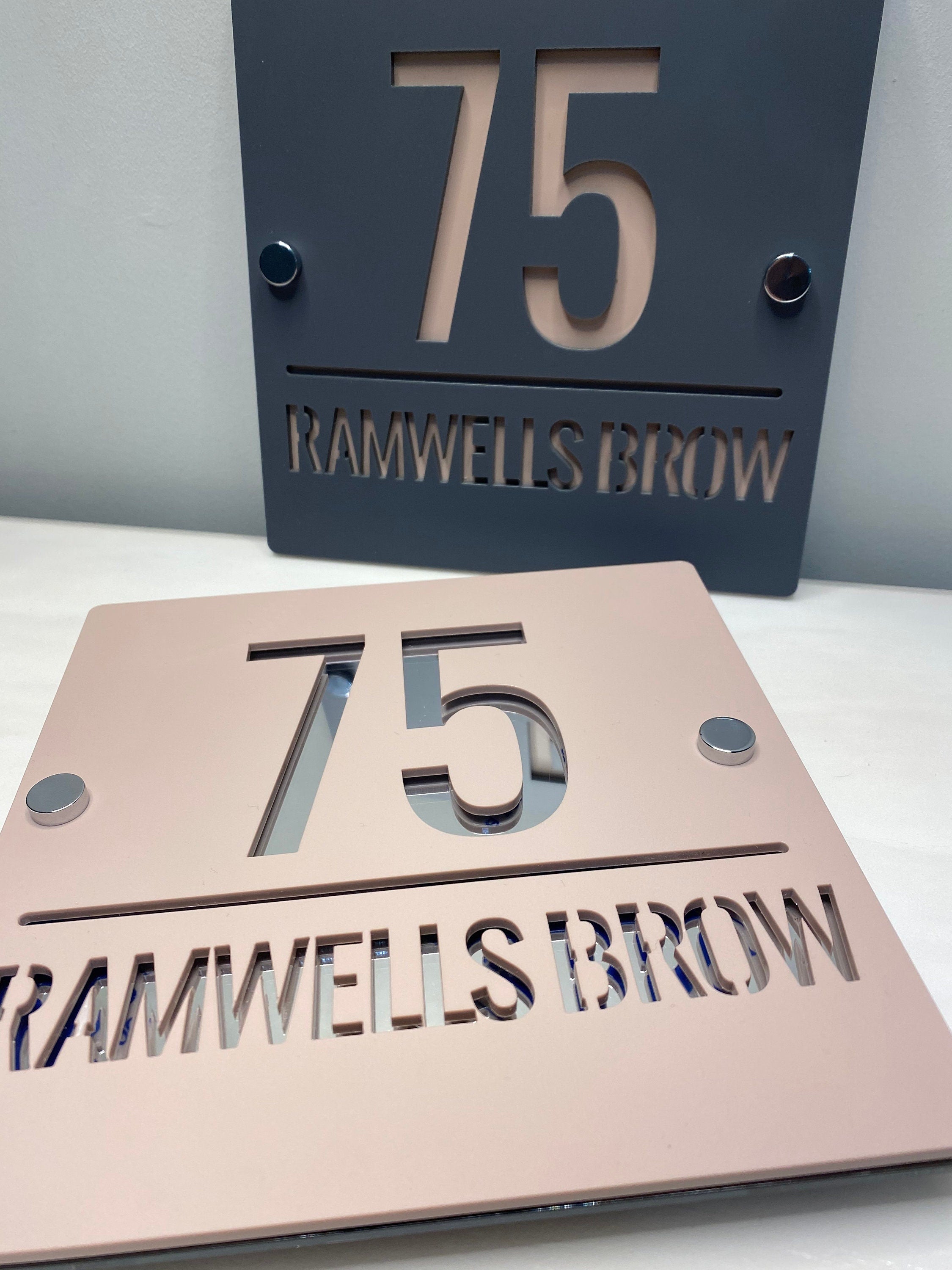 Modern Contemporary Square Acrylic House Sign