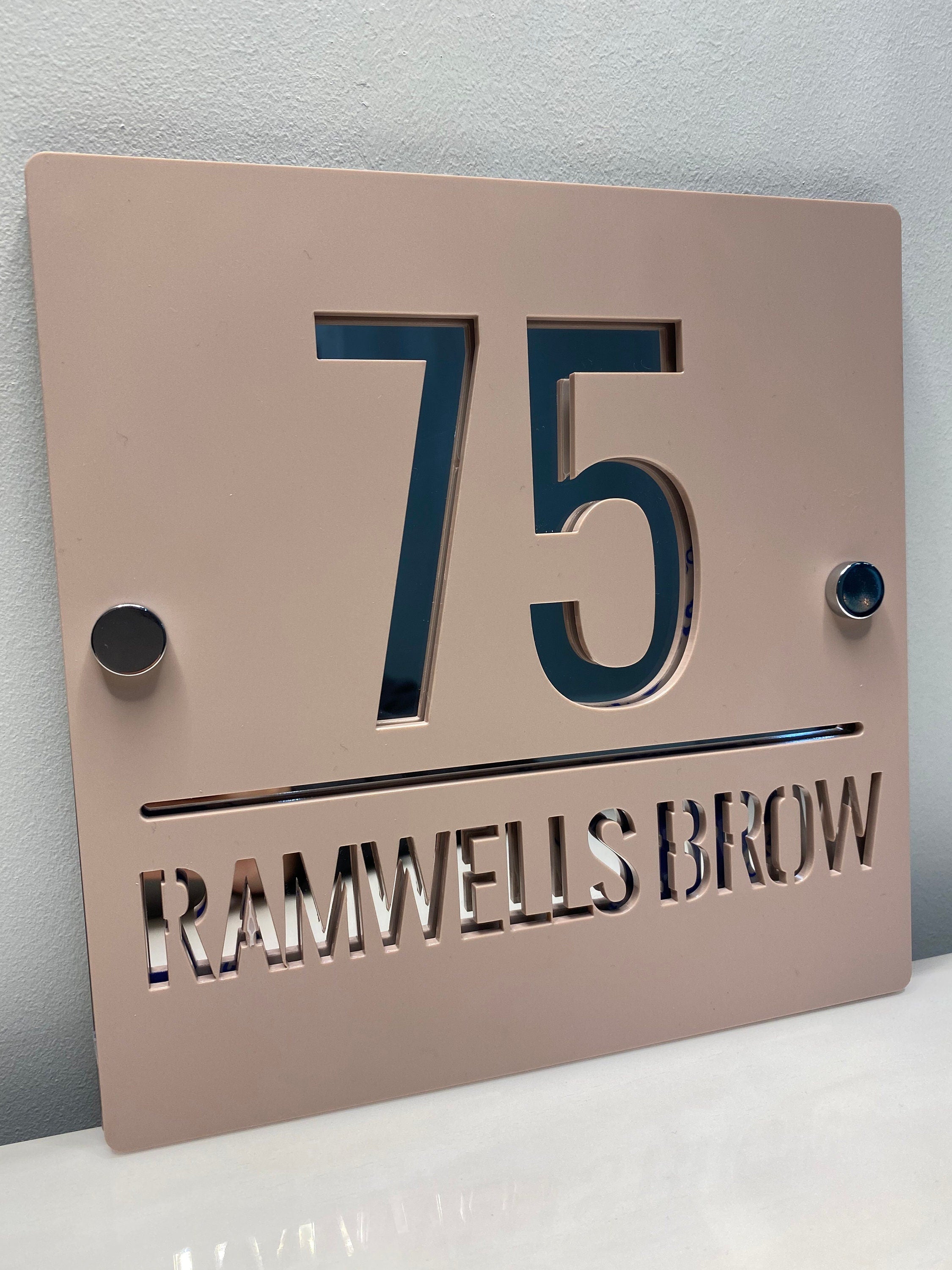 Modern Contemporary Square Acrylic House Sign