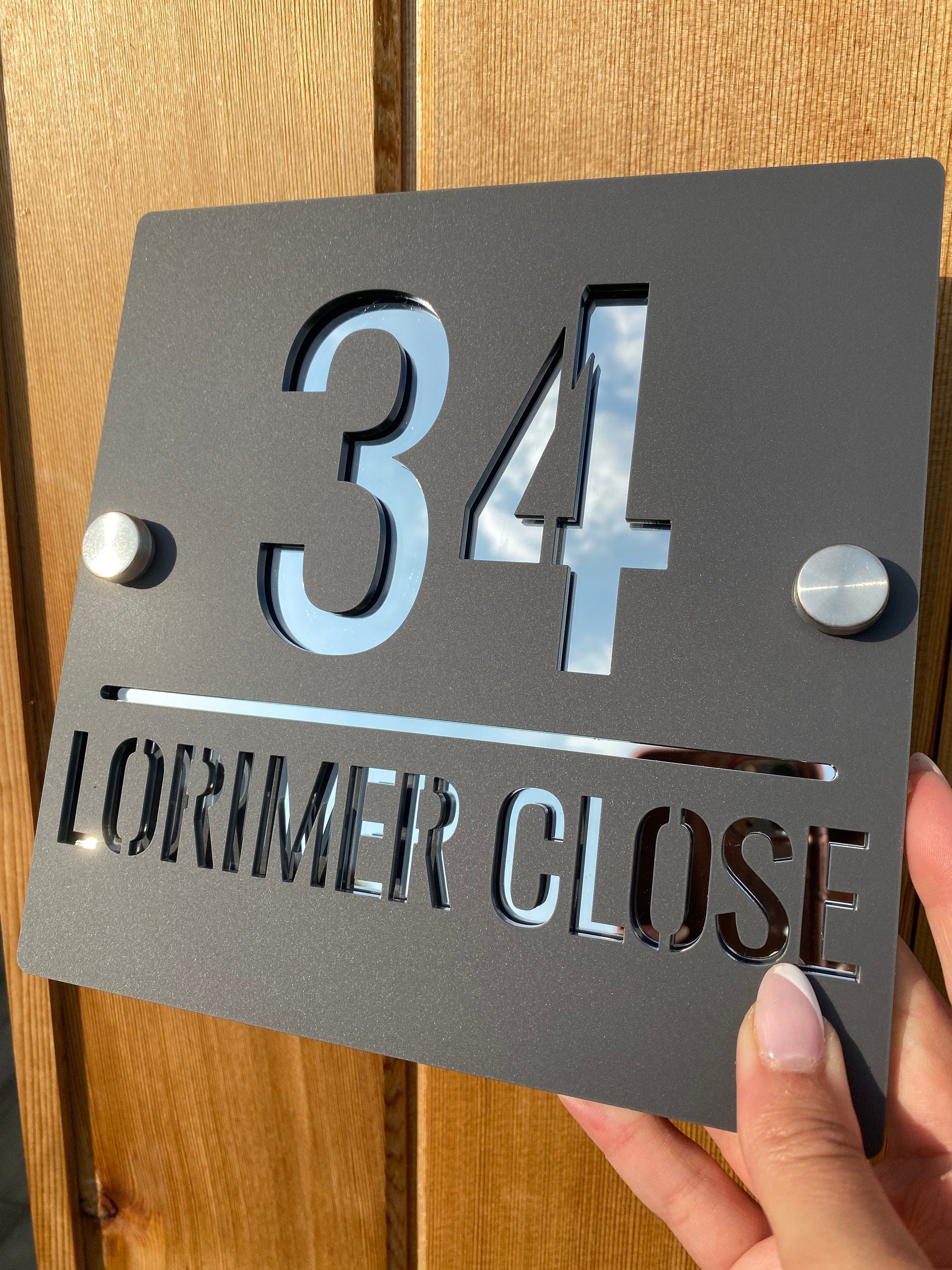 Modern Contemporary Square Acrylic House Sign