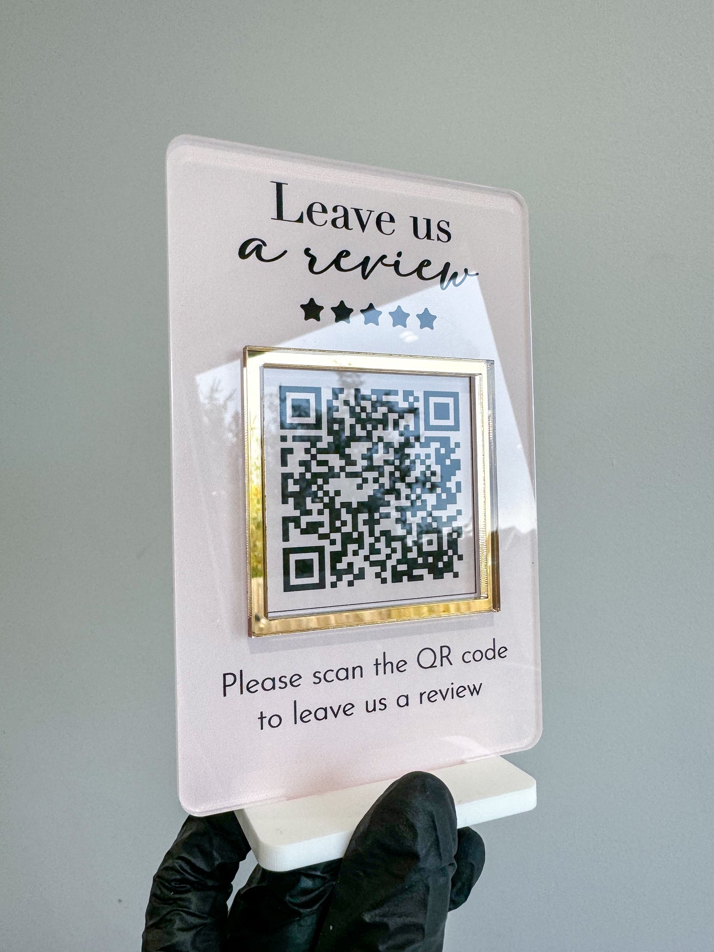 Mini QR Code Display Sign with Stand