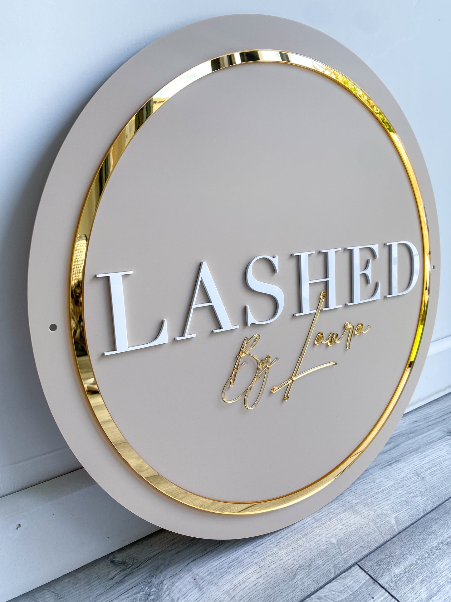 Custom acrylic business sign for salon