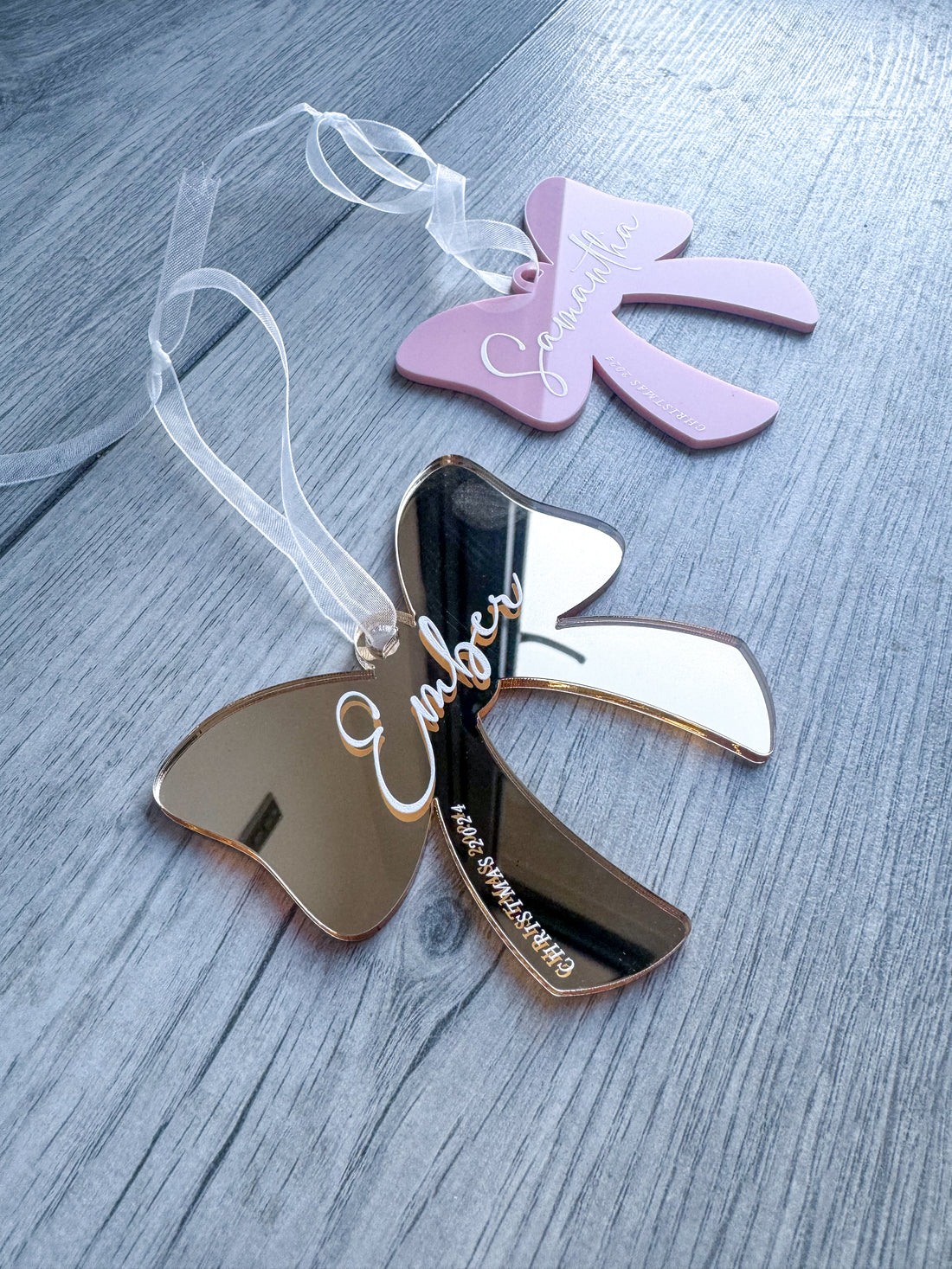 Personalised Bow Christmas Bauble