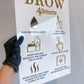 Brow aftercare  acrylic sign in white and gold 