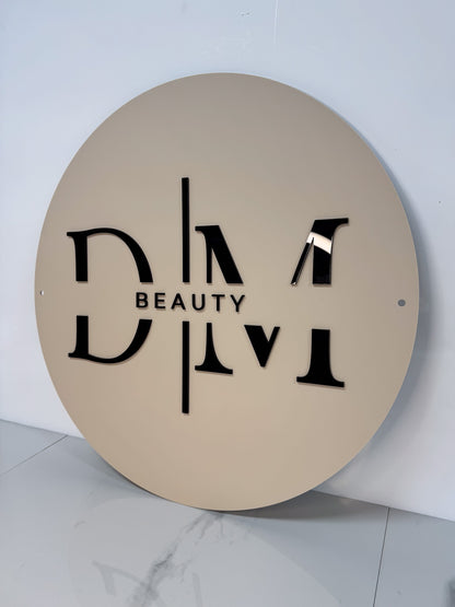 Acrylic Business Sign | Circle With Gloss Base