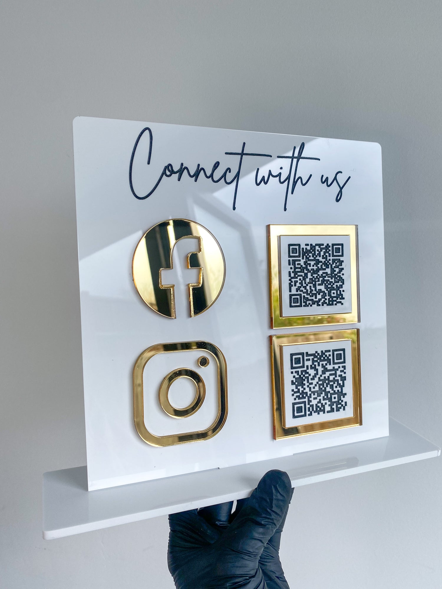 QR Code Social Media Sign | Instagram Sign | Facebook Sign | Acrylic Business Sign