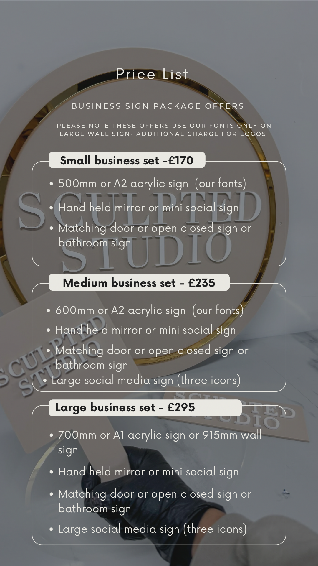 Acrylic Business Sign Package