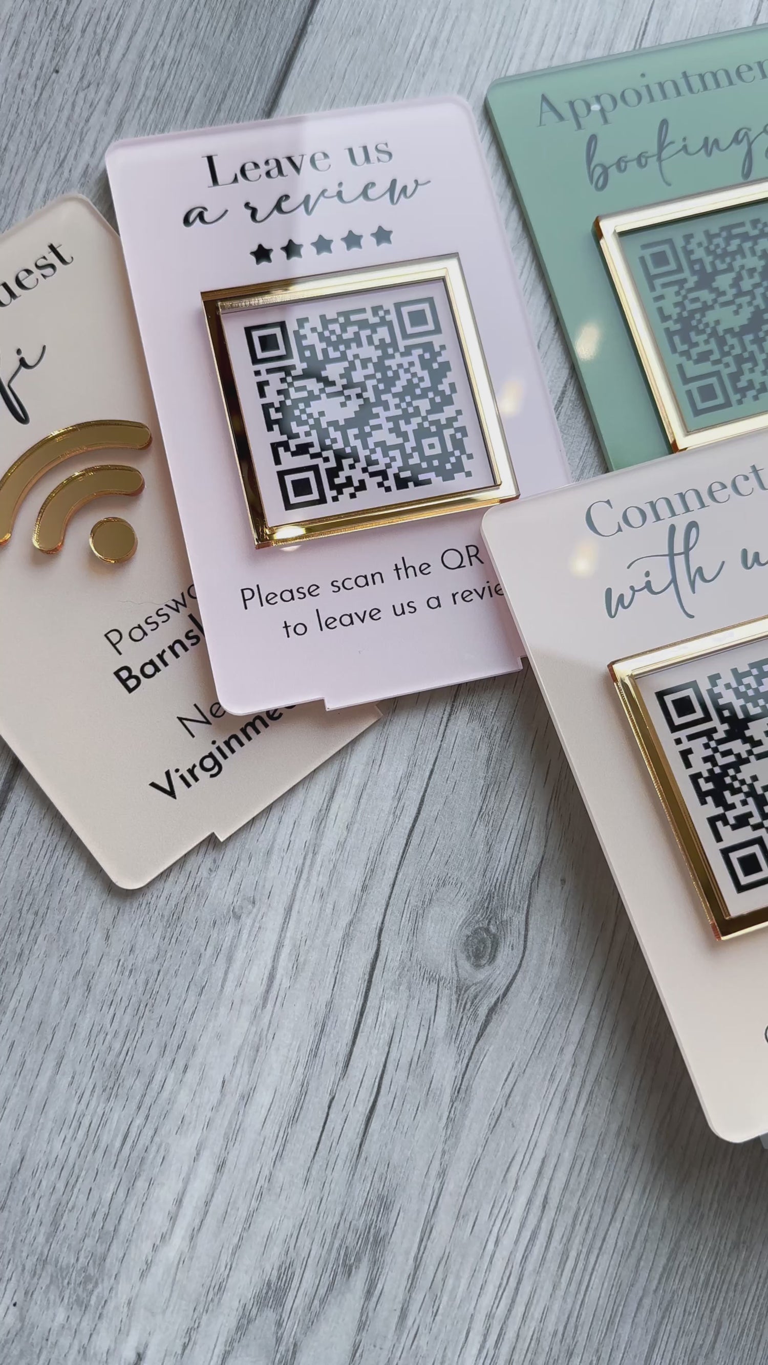 Mini QR Code Display Sign with Stand