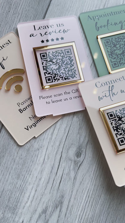 Mini QR Code Display Sign with Stand