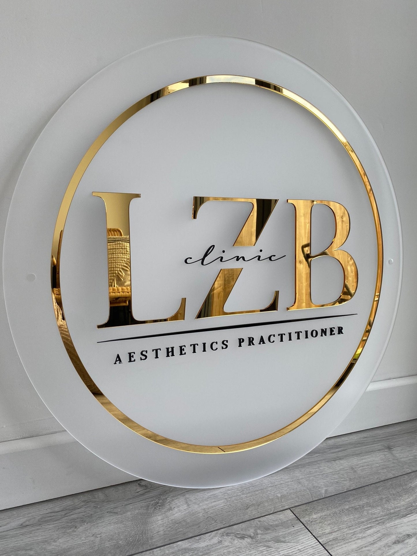 Custom acrylic business sign for salon