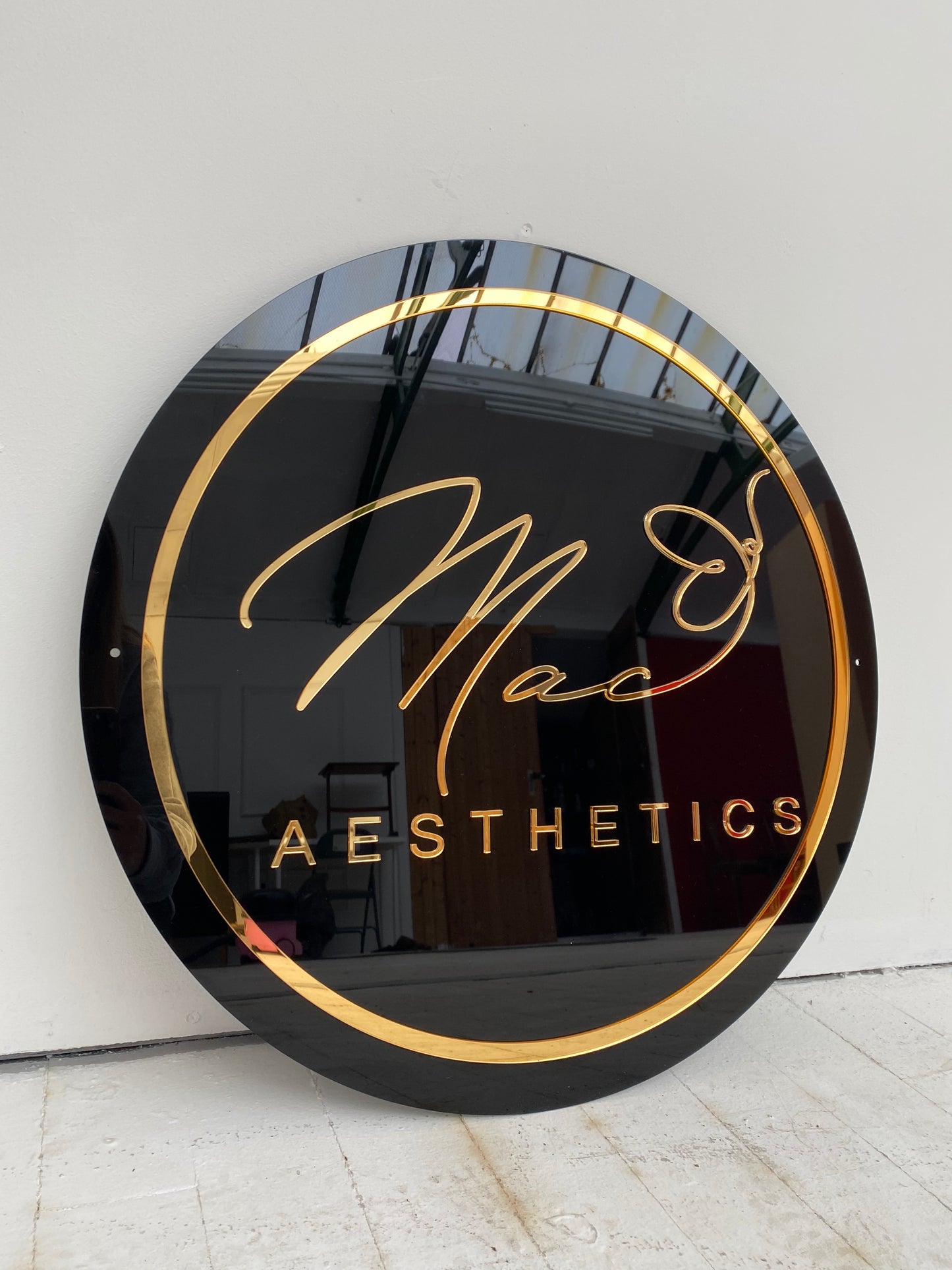 Custom acrylic business sign for salon