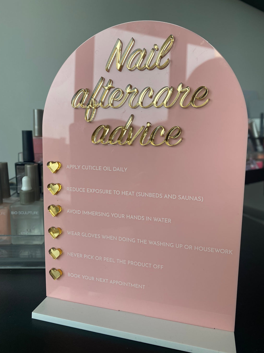 Nail Aftercare Advice Sign | Sign &amp; Stand