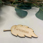 Wedding wooden Autumn leaf place name setting