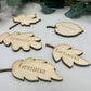 Wedding wooden Autumn leaf place name setting