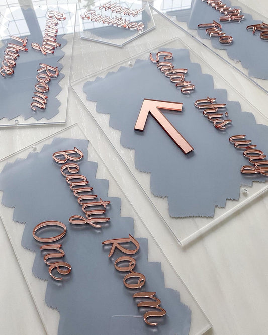 Acrylic business sign | room signs with painted back