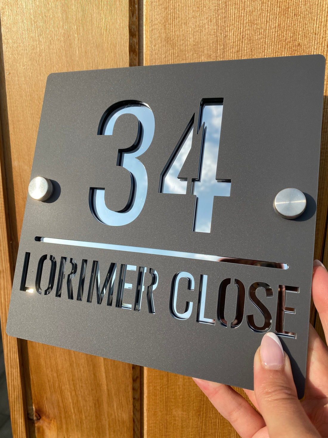 Modern Contemporary Square Acrylic House Sign