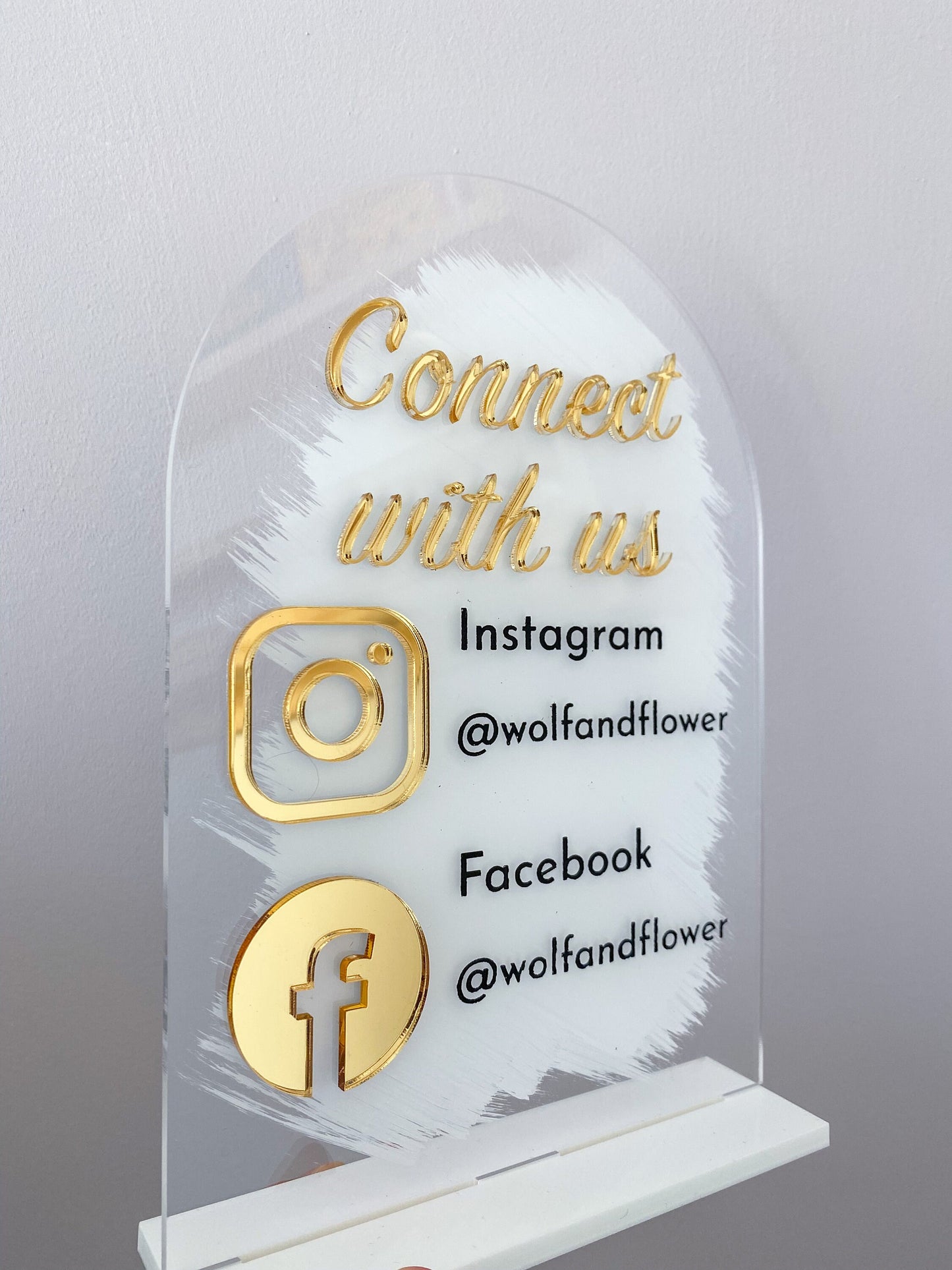 Social Media Sign | Acrylic Business Sign Hand Painted