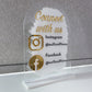 Social Media Sign | Acrylic Business Sign Hand Painted