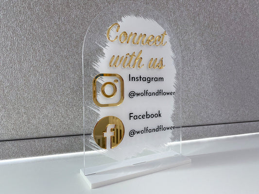 Social Media Sign | Acrylic Business Sign Hand Painted