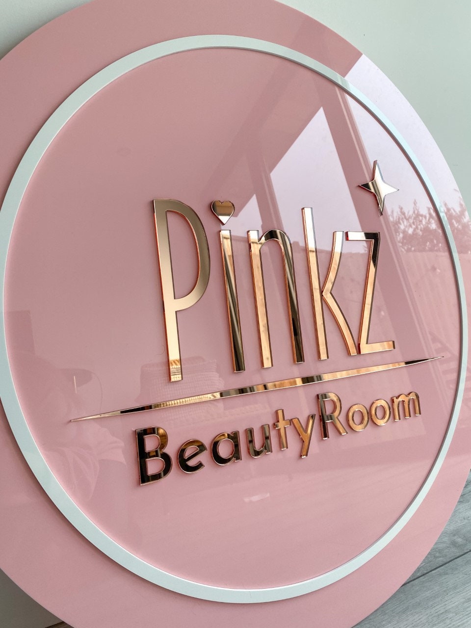 Custom acrylic business sign for salon