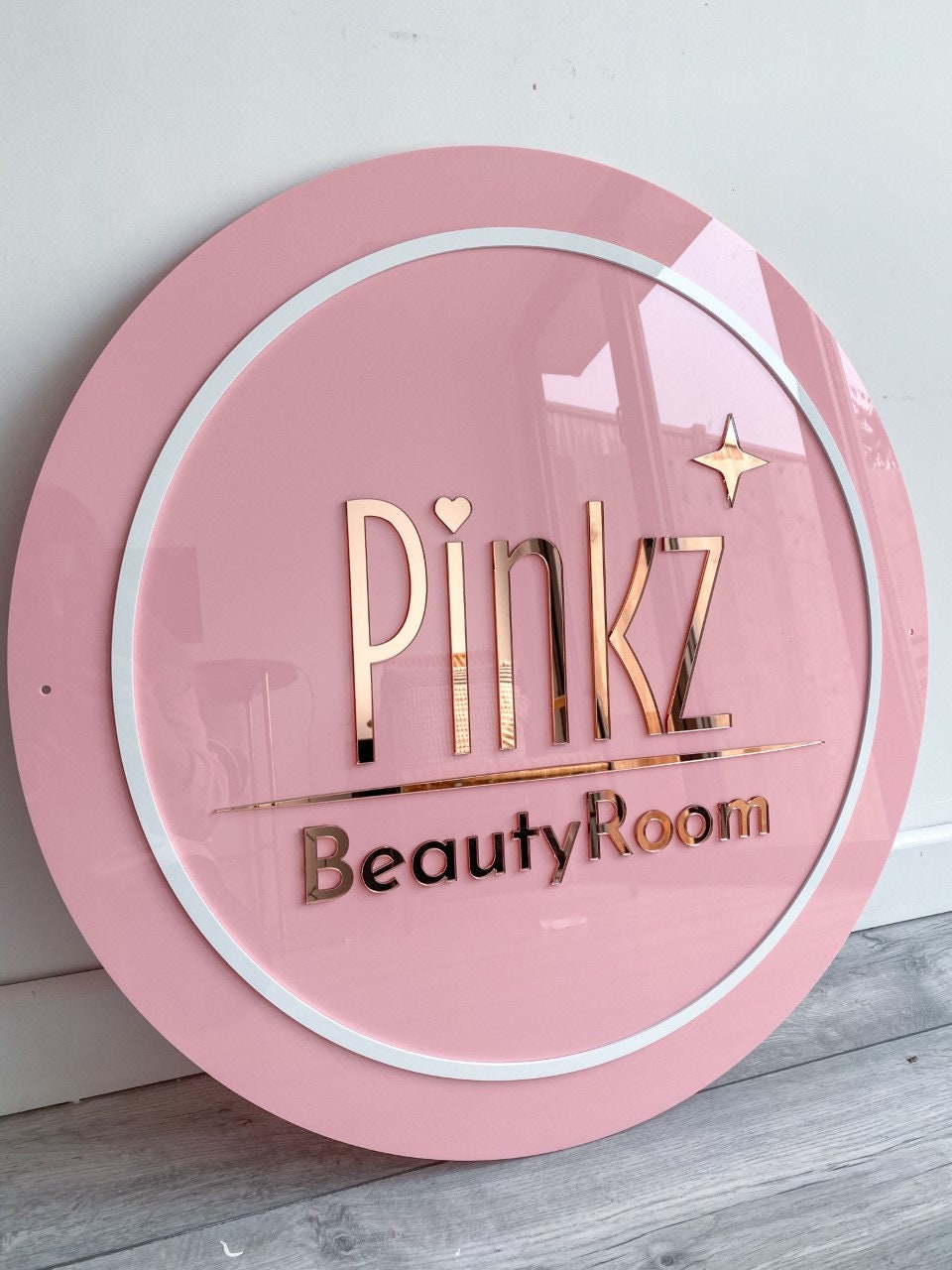 Custom acrylic business sign for salon